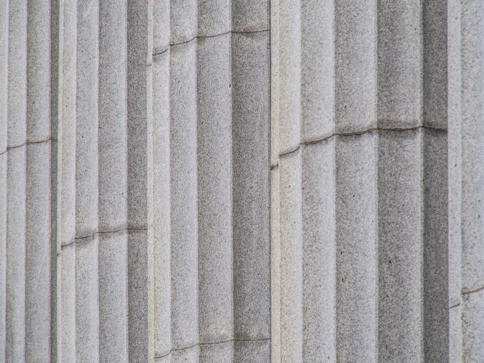 Stone columns on a civic building facade