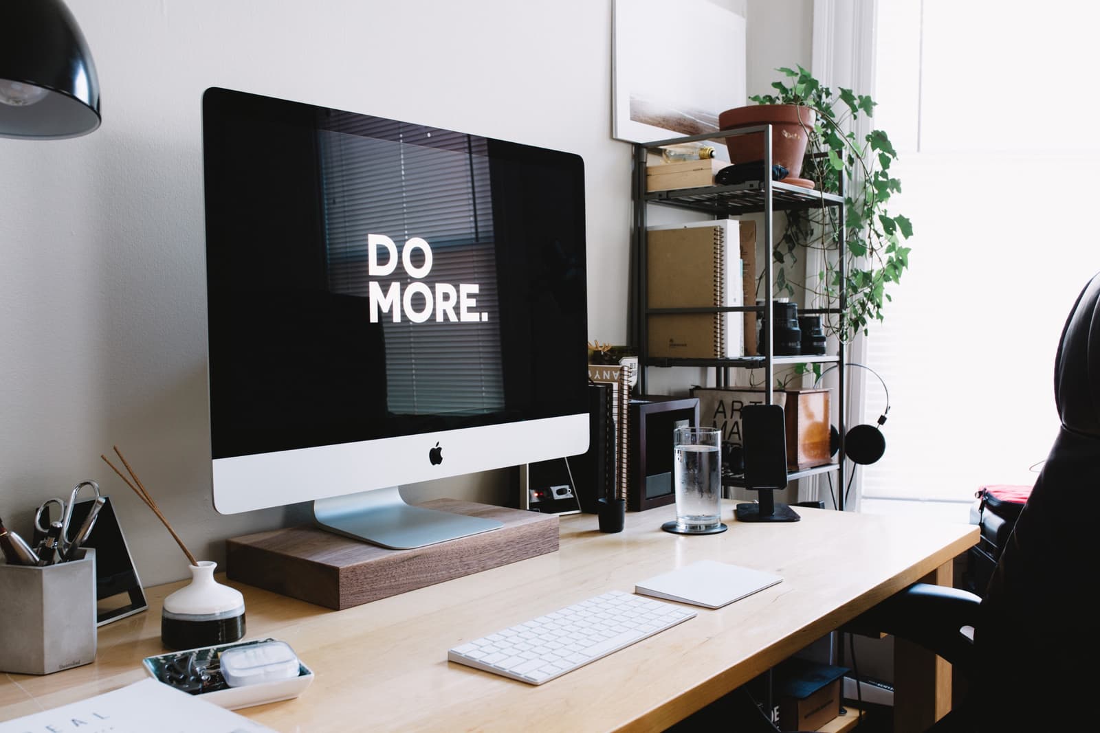 A modern IT workspace with a desktop machine and peripherals
